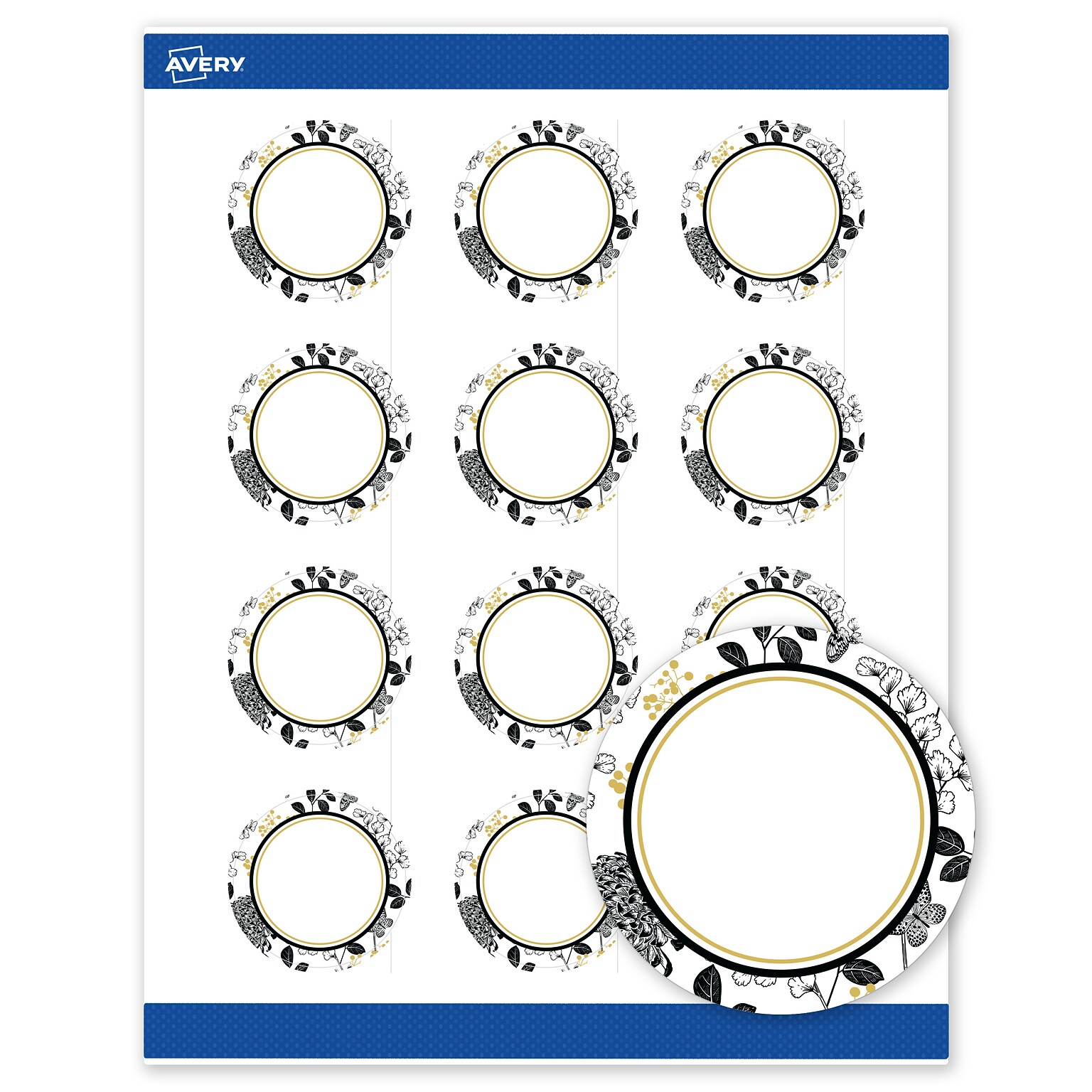 Avery Round Laser/Inkjet Multipurpose Labels, 2, White, 120/Pack (19479371019)