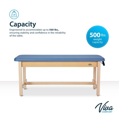 Aristo Wood H-Brace Physician Exam Table with Paper Cutter, and Holder, 500lbs. Capacity, Blue (ADI996-HBFP-BLU)