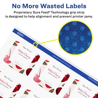 Avery Laser/Inkjet Multipurpose Labels, White, 12 Labels/Sheet, 100 Sheets/Pack (94124-WGP100)