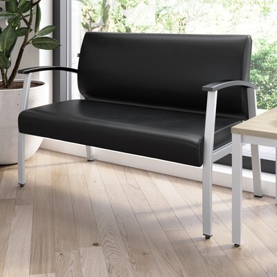Bush Business Furniture Arrive Vinyl Waiting Room Loveseat, Black (CH3903BVL-03)