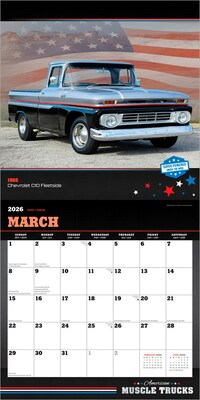 2026 BrownTrout American Muscle Trucks 12" x 12" Monthly Wall Calendar (9798330701346)