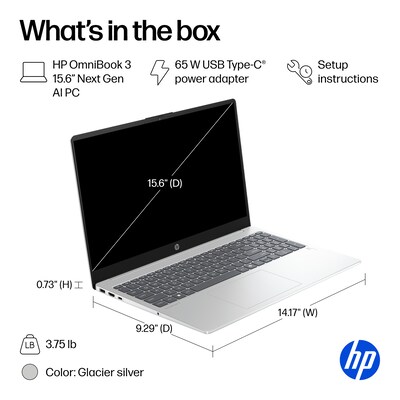 HP OmniBook 3 15.6" FHD Laptop, Copilot+ PC, AMD Ryzen AI 7 350, 32GB RAM, 1TB SSD, +11.5 Hour Battery, Windows 11 Home