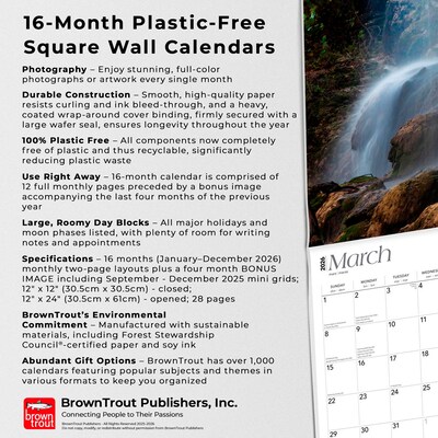 2026 BrownTrout Texas Wild & Scenic 12" x 12" Monthly Wall Calendar (9798330705825)