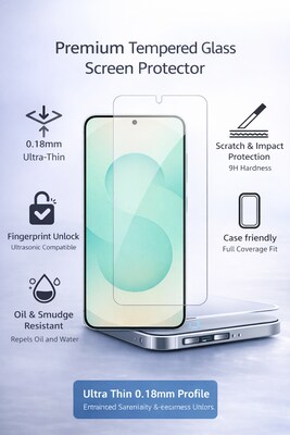SaharaCase ZeroDamage Tempered Glass Screen Protector for Samsung Galaxy S26 Ultra (ZD00202)