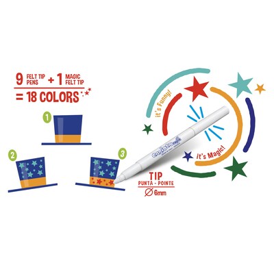 CARIOCA Magic! Washable Kids Markers, Bold Tip, Assorted Colors, 10/Pack, 2/Bundle (CRA42737-2)