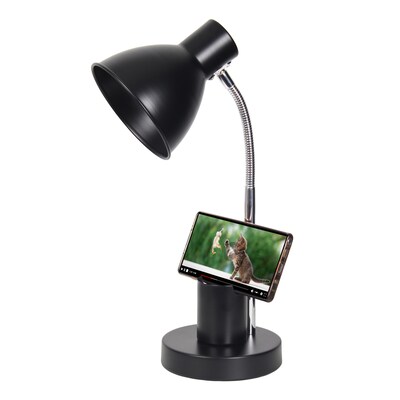 Simple Designs Sleek Essentials LED Desk Lamp, 16.22", Black (LD1076-BLK)