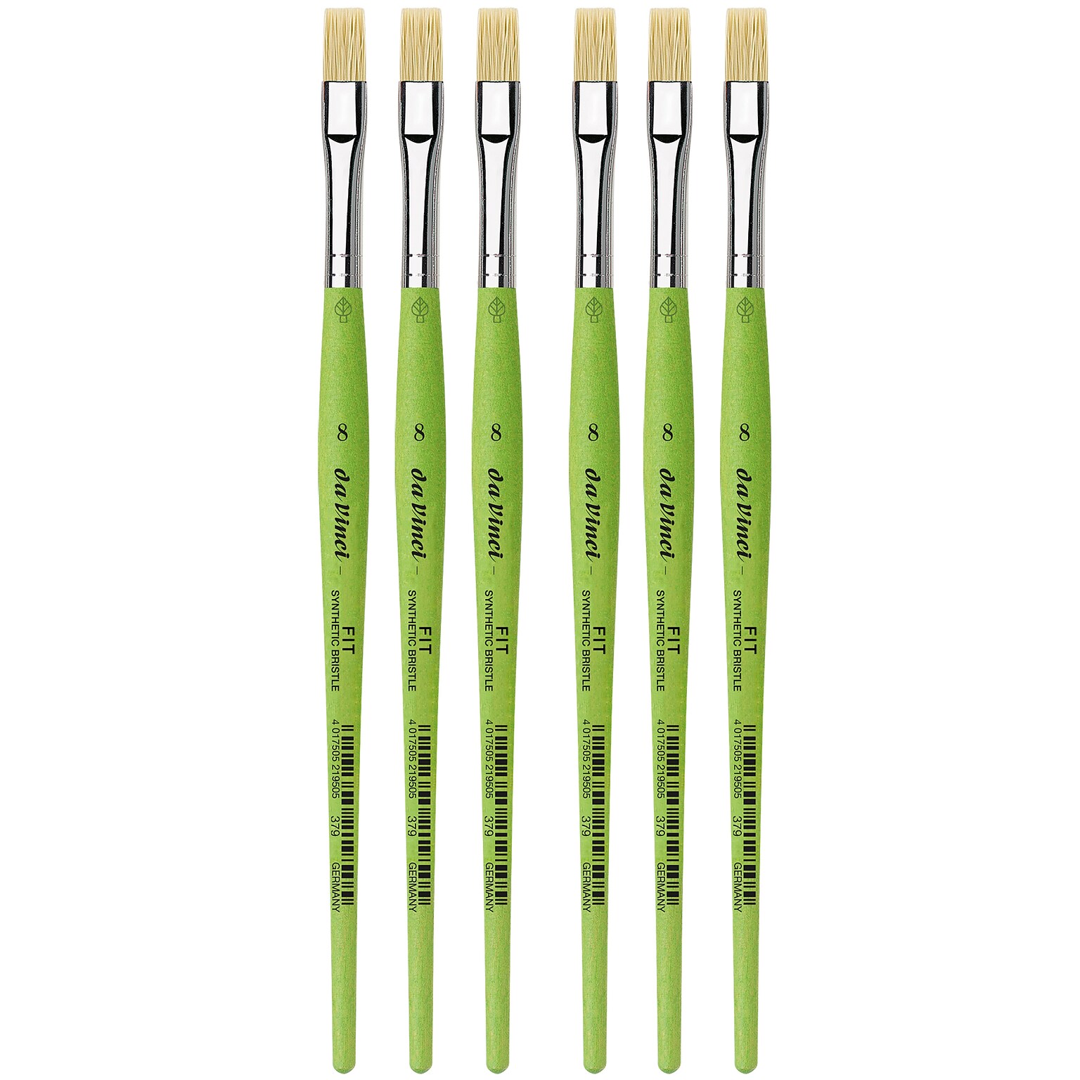 da Vinci FIT Synthetics Oil and Acrylic Synthetic Student Flat Brush, 6 /Pack (DVXVA3798-6)
