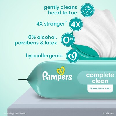 Pampers Complete Clean Fresh Scent Baby Wipes, 72/Pack (75536)