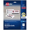 Avery Inkjet Business Cards, 3.5W x 2L, Matte White 250/Pack (8371)