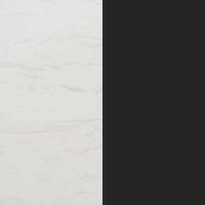 Flash Furniture Acadia 24" Round Wooden Dining Table with X-Base, White Faux Marble/Black Base (STRD24WMAT2222B)