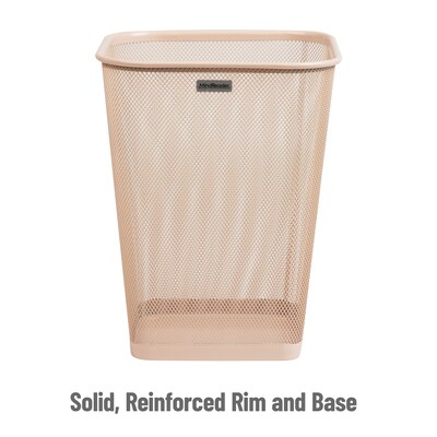 Mind Reader Metal Trash Can Without Lid, 5 Gallon, Pink, 2/Pack (2SQUAGA-PNK)