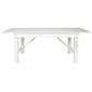 Flash Furniture HERCULES Series 84" Folding Farm Dining Table, Rustic White (XAF84X40WH)