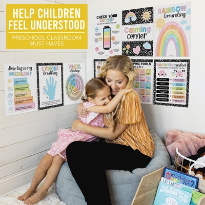 Hadley Designs 11" x 14" Colorful Dark Calming Corner and Feelings Chart Posters, 9/Set (HDDX004AHGC9D)