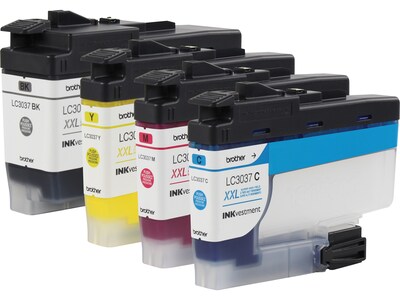 Brother LC30374PKS XXL Black/Cyan/Magenta/Yellow Super High Yield Ink Cartridges, 4/Pack