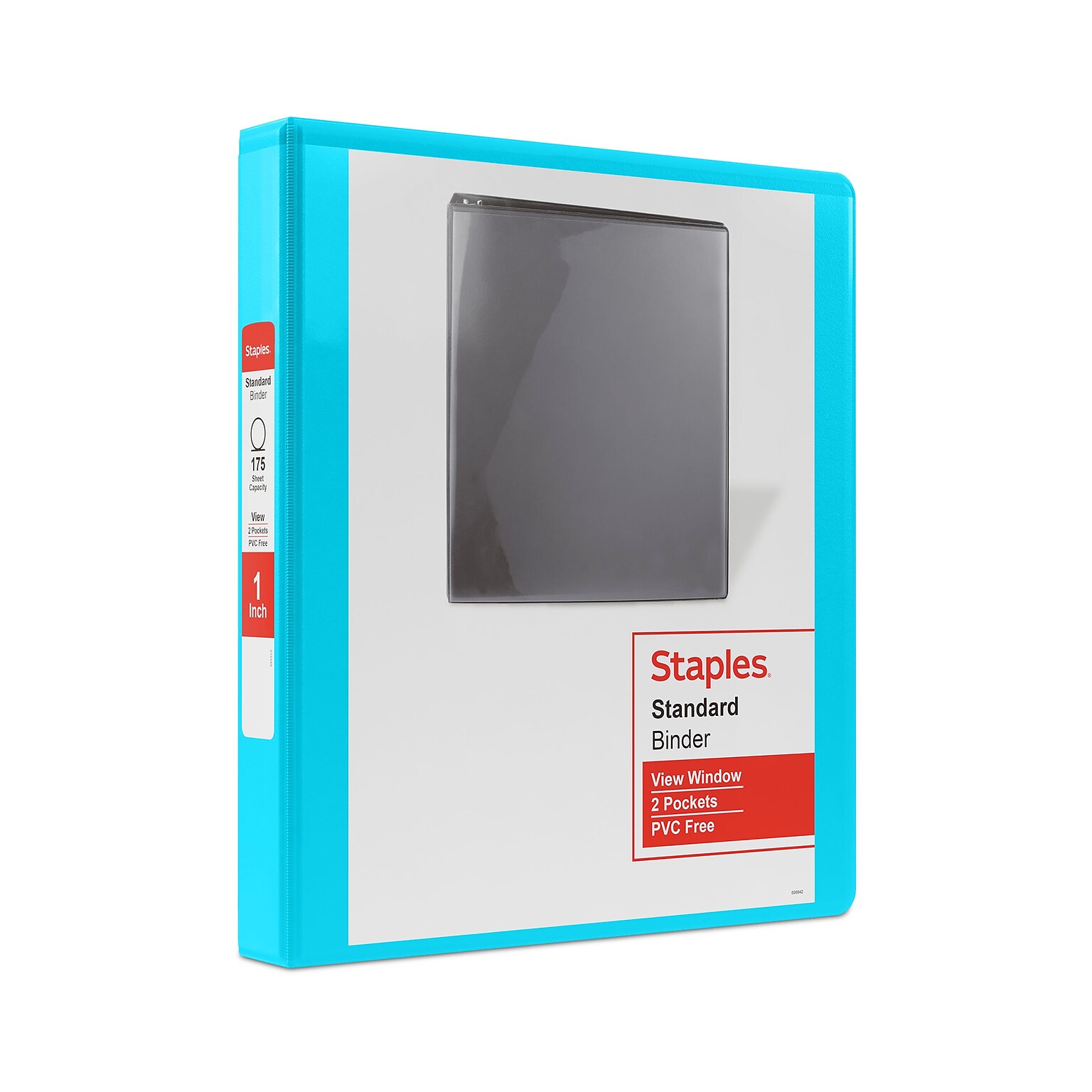 Staples® Standard 1 3 Ring View Binder with D-Rings, Teal (58652)