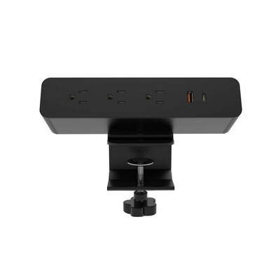 Lorell 4 Outlet 2-USB Port Power Strip, Black (LLR34001)