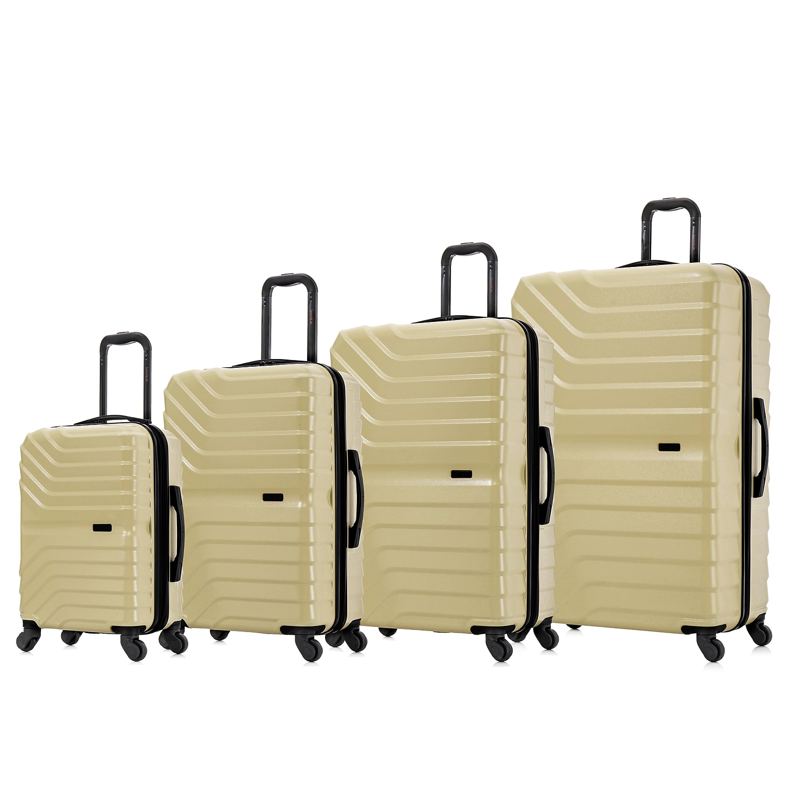 InUSA Aurum 4-Piece Hardside Spinner Luggage Set, TSA Checkpoint Friendly, Champagne (IUAURSMLXL-CHA)