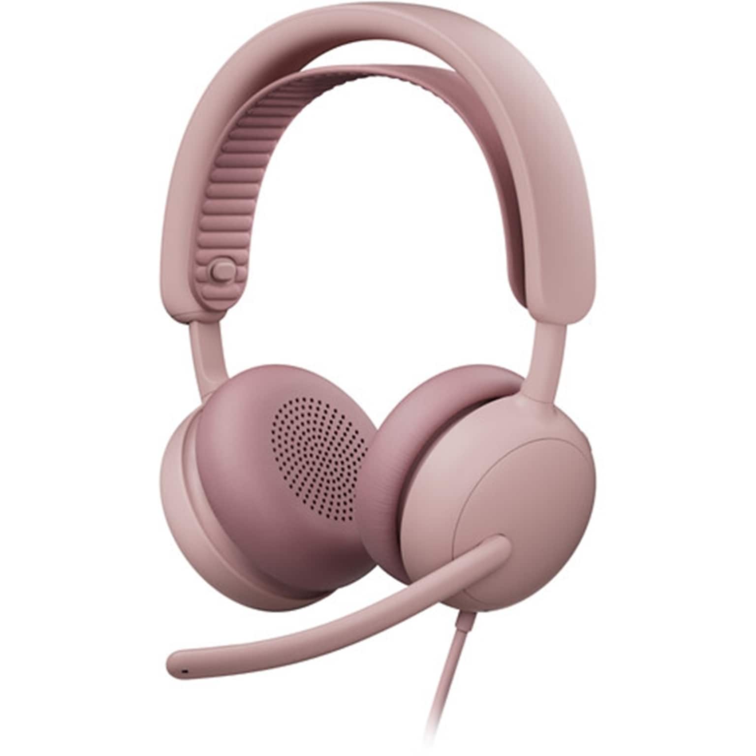 Logitech Zone 2 Noise USB-C Stereo Computer Headset, MT Certified, Rose (981-001609)