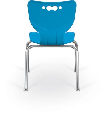 MooreCo 14 Hierarchy Student Chair with 4 Legs, Blue/Chrome Base (703673595384)