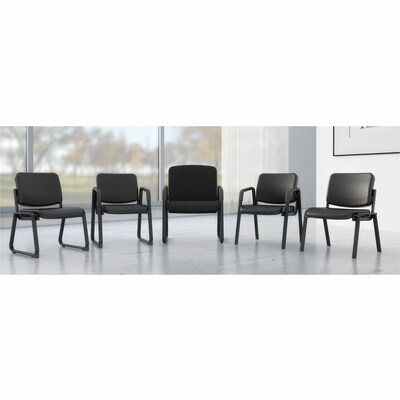 Lorell Big & Tall Upholstered Guest Chair, 500 lb. Capacity, Black (LLR84587)