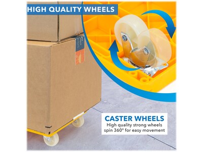 Mount-It! Small Platform Mover Dolly, 220 lb. Capacity, Yellow (MI-926)