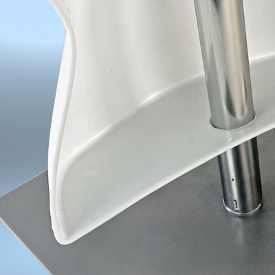 Azar Female White Plastic Bust Torso Mannequin, 12" Square Metal Base (900520-WHT)