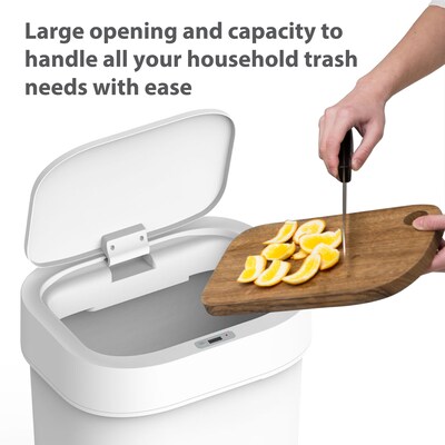 Nine Stars Plastic Motion Sensor Trash Can, 13.2 Gallon, White (DZT-50-44S)