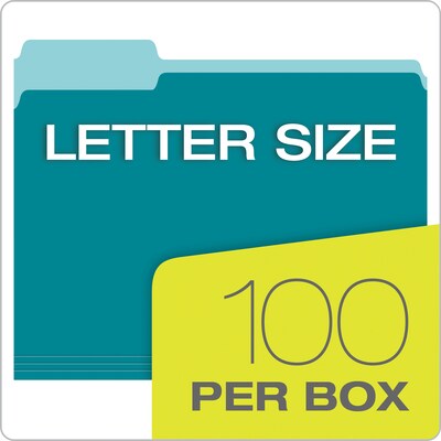 Pendaflex File Folder, 1-Tab, Assorted, Letter Size, Assorted Colors, 100/Box (02315)