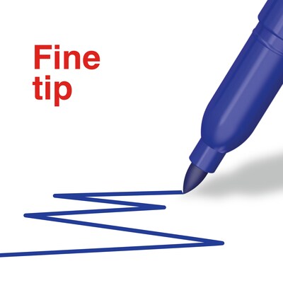 Staples Duramark Permanent Marker, Fine Tip, Blue, Dozen (ST62950)