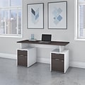 Bush Business Furniture Jamestown 60W Computer Desk with 4 Drawers, Storm Gray/White (JTN017SGWHSU)