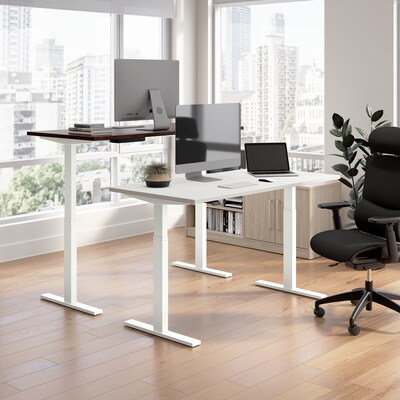 Bush Business Furniture Move 60 Series 72W L Shaped Adjustable Standing Desk, White (M6SL7278WHWK)