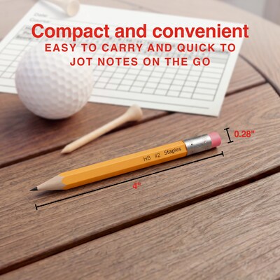 Staples Golf Pre-Sharpened Wooden Pencil, 2.2mm, #2 Medium Lead, 72/Pack (ST63546)