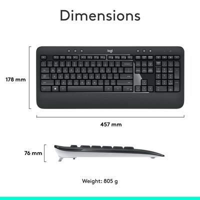 Logitech MK540 Advanced Wireless Keyboard and Mouse Combo, Black (920-008671)