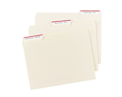 Avery TrueBlock Laser/Inkjet File Folder Labels, 2/3" x 3-7/16", White/Red, 1,500 Labels/Pack (5066)
