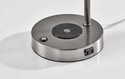 Adesso Dax LED Wireless Charging Desk Lamp, Brushed Steel (2611-22)