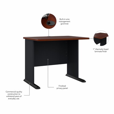 Bush Business Furniture Cubix 36"W Desk, Hansen Cherry/Galaxy (WC90436A)