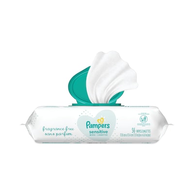 Pampers Baby Wipes Sensitive Fragrance Free Pop-Top Packs, 16 pk.