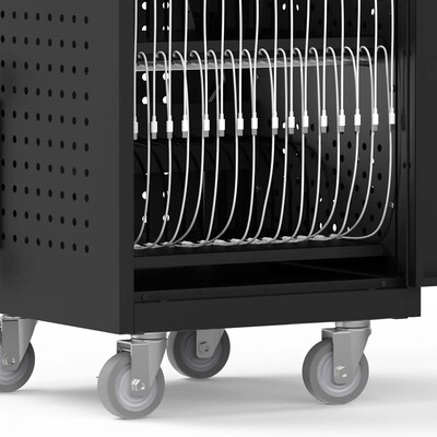 Luxor Lockable 30-Unit USB-C Secure Charging Cart, Black Powder-Coated Steel (CHMC002)