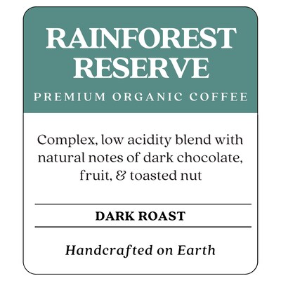 Copper Moon Coffee Rainforest Reserve Organic Ground Coffee, Dark Roast, 12 oz. (205345 - BAG)