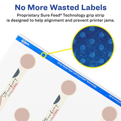 Avery Laser/Inkjet Multipurpose Labels, 4"  x 1", Matte White, 200/Pack (94115)