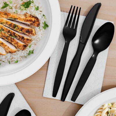 Perk™ Polystyrene Knife, Heavy-Weight, Black, 100/Pack (PK56393)