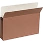 Quill Brand® Reinforced File Pocket, 3 1/2" Expansion, Letter Size, Brown, 25/Box (7Q1524)