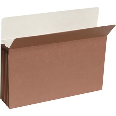 Quill Brand® Reinforced File Pocket, 3 1/2" Expansion, Legal Size, Brown, 25/Box (7Q1526)