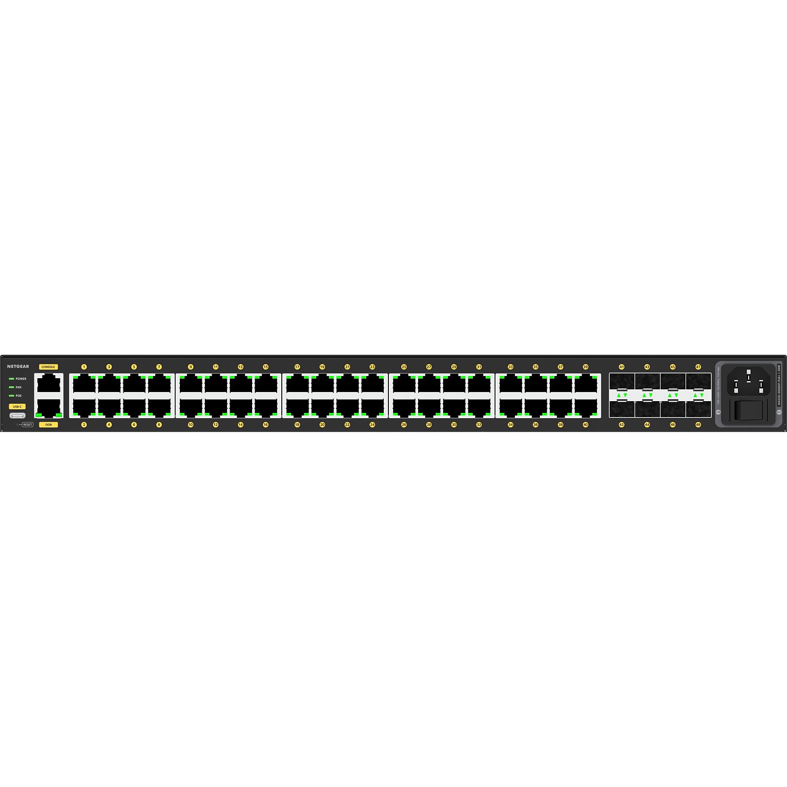 Netgear AV Line 40-Port Gigabit Ethernet Managed Switch, Black (GSM4248PX-100NAS)