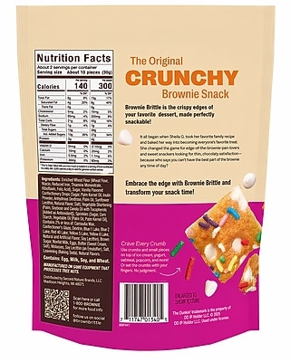 Brownie Brittle Dunkin Sprinkled Donut Brownie Snack, 2.25 oz., 8 Packs/Carton (440002310)