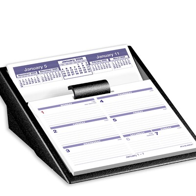 2026 AT-A-GLANCE Flip-A-Week 5.5" x 7" Weekly Desk Calendar, White/Purple (SW700X-00-26)