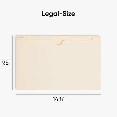 Smead Recycled Reinforced File Jacket, 2 Expansion, Legal Size, Manila, 50/Box (76560)