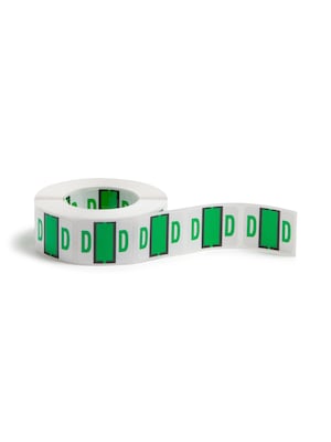 Smead BCCR Labels File Folder Label, D, Light Green, 500 Labels/Pack (67074)