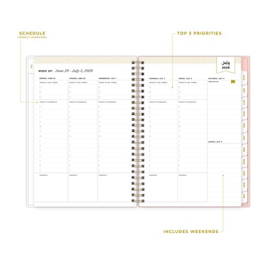 2026-2027 Blue Sky Day Designer Floral Cream 6 x 8 Academic Year Weekly & Monthly Planner, Plastic Cover (158170)