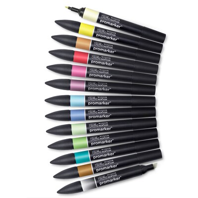 Winsor & Newton Promarker Dual-Tip Alcohol Based Marker, Essential Colors #2, 12/Pack (WNX0290138)